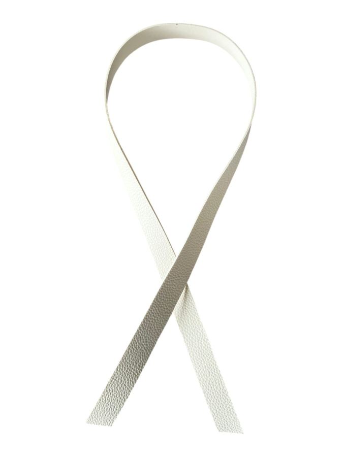 White leather straps for a hurling helmet